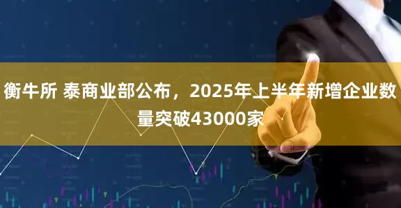 衡牛所 泰商业部公布，2025年上半年新增企业数量突破43000家